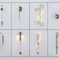 Modern Wall Lamps With Diverse Designs Metallic Frames And Glass Elements 3d model