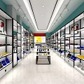 Shoe Store Interior With Organized Shelves Displayed Shoes Central Display Table Bright Lighting