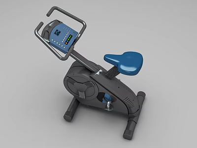 Sturdy Exercise Bike With LCD Display And Blue Seat For Home Gym Fitness 3d model