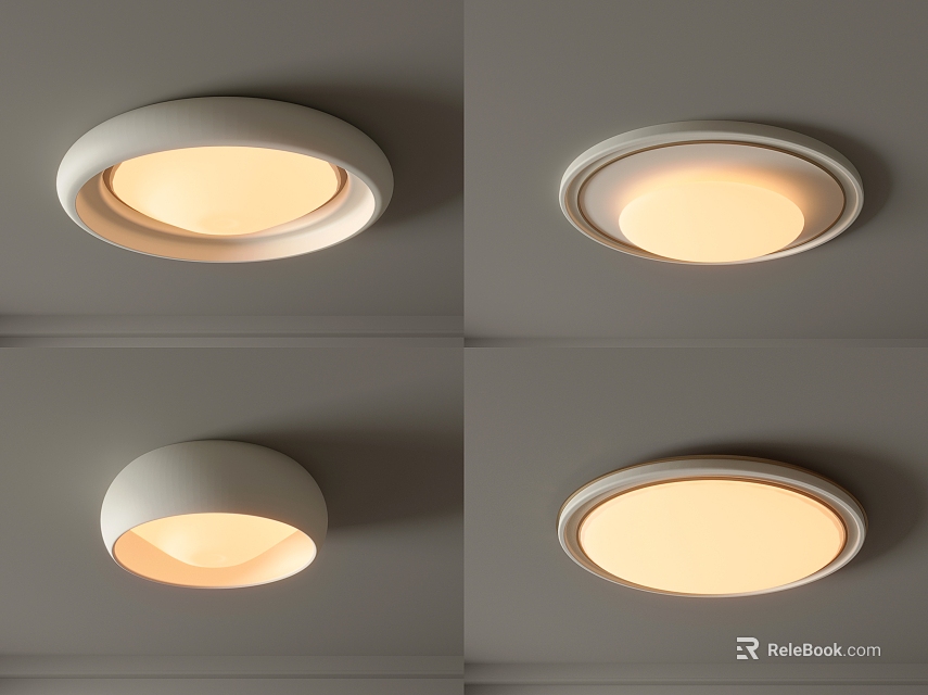 Modern Minimalist Round Flush Mount Ceiling Light With Soft Warm Glow For Home Interior 3d model 