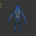 Horned Monster Character 3D Model With Muscular Body Spiked Shoulders And Clawed Hands