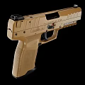 Golden Tactical Pistol with Ergonomic Grip and Modern Design Features