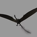 3D Rendered Dragon With Spread Wings Open Mouth And Sharp Fangs Against Gray Background