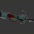 Vintage Teal Motorcycle With Red Seat Chrome Details And Stylish Wheels