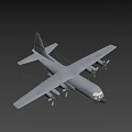 U.S. Air Force Military Transport Aircraft with Four Propellers and Wing Structure