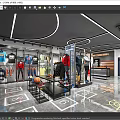 Modern Sports Clothing Store With Athletic Apparel Basketball And Sneakers Display In Contemporary Retail Space