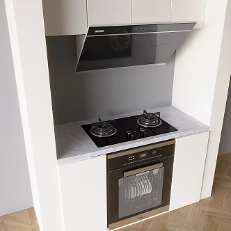 Modern Range Hood Gas Stove Hood Machine Stove Disinfection Cabinet Cupboard 3d model