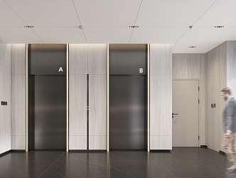 Modern elevator hall Home elevator hall 3d model