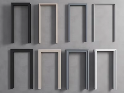 Modern Door Frame Lines With Multiple Colors For Interior Design Decor 3d model