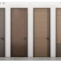 Modern Interior Swing Doors Showcasing Different Wood Grain Patterns And Color Options 3d model