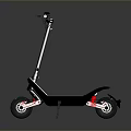 Modern Black Electric Scooter With Red Wheels And Reflective Design Features 3d model