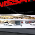 Nissan Dongfeng Exhibition Booth With Modern Red White Design And Car Displays
