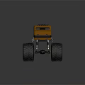 Yellow Monster Truck With Big Black Tires And Heavy Duty Exterior