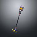 Colorful Cordless Vacuum Cleaner With Purple Yellow Blue Accents And Ergonomic Design