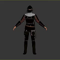 Fantasy Warrior Armor Outfit With Leather Red Accents Helmet Gloves And Boots