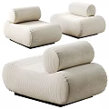 Modern Modular Sofa Set With Cream Upholstery And Comfortable Cushioned Sectional Modules 3d model