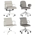 Modern Office Chairs With Swivel Base Armrests And Various Backrest Designs 3d model
