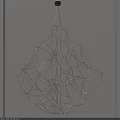 Modern Abstract Chandelier Interior Design With Metal Wire Structure Intertwined Lines And LED Lights