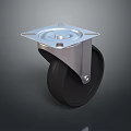Black Rubber Tire with Metal Bracket and Square Mounting Base for Heavy Duty Equipment