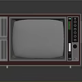 Old fashioned Burgundy Television With Classic Design And Control Knobs