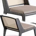 Modern Single Chair With Mesh Back And Upholstered Seat In Dark Wooden Frame
