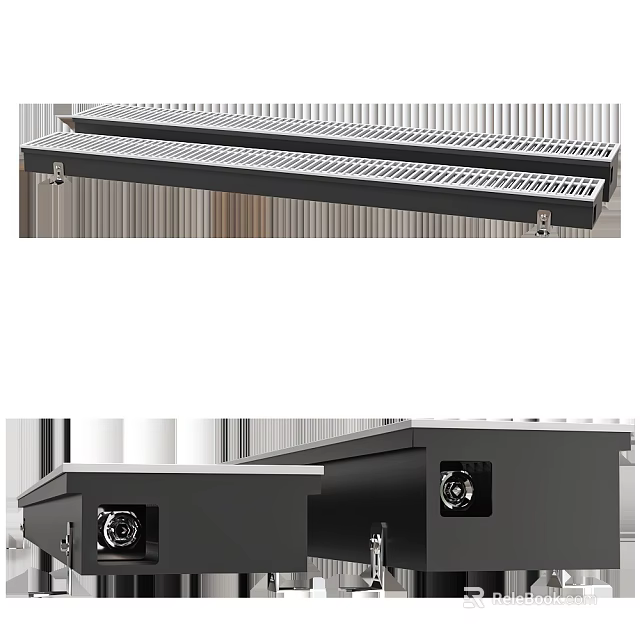 Modern Black Wall Mounted Heating Radiator With Aluminum Structure And Efficient Heating 3d model