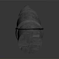 Ancient Stone Conical Weapon With Textured Surface And Primitive Design 3d model