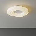 Sleek Modern Ceiling Light Fixture With Round White Design And LED Panel Lighting 3d model