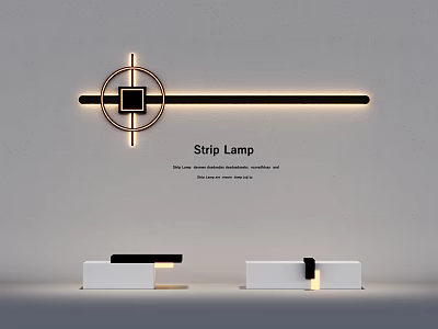 Modern Reception Desk Design With Strip Lamp And White Countertop Lighting 3d model