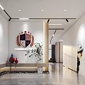 Modern Office Interior Design With Minimalist Desk Bookshelf And Pendant Lighting