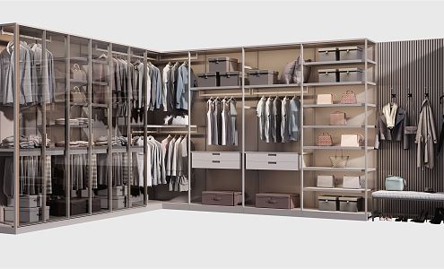 Modern wardrobe combination 3d model