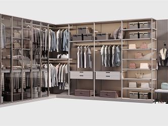 Modern wardrobe combination 3d model