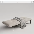 Modern bed end stool low tread bed end stool combination 3d model
