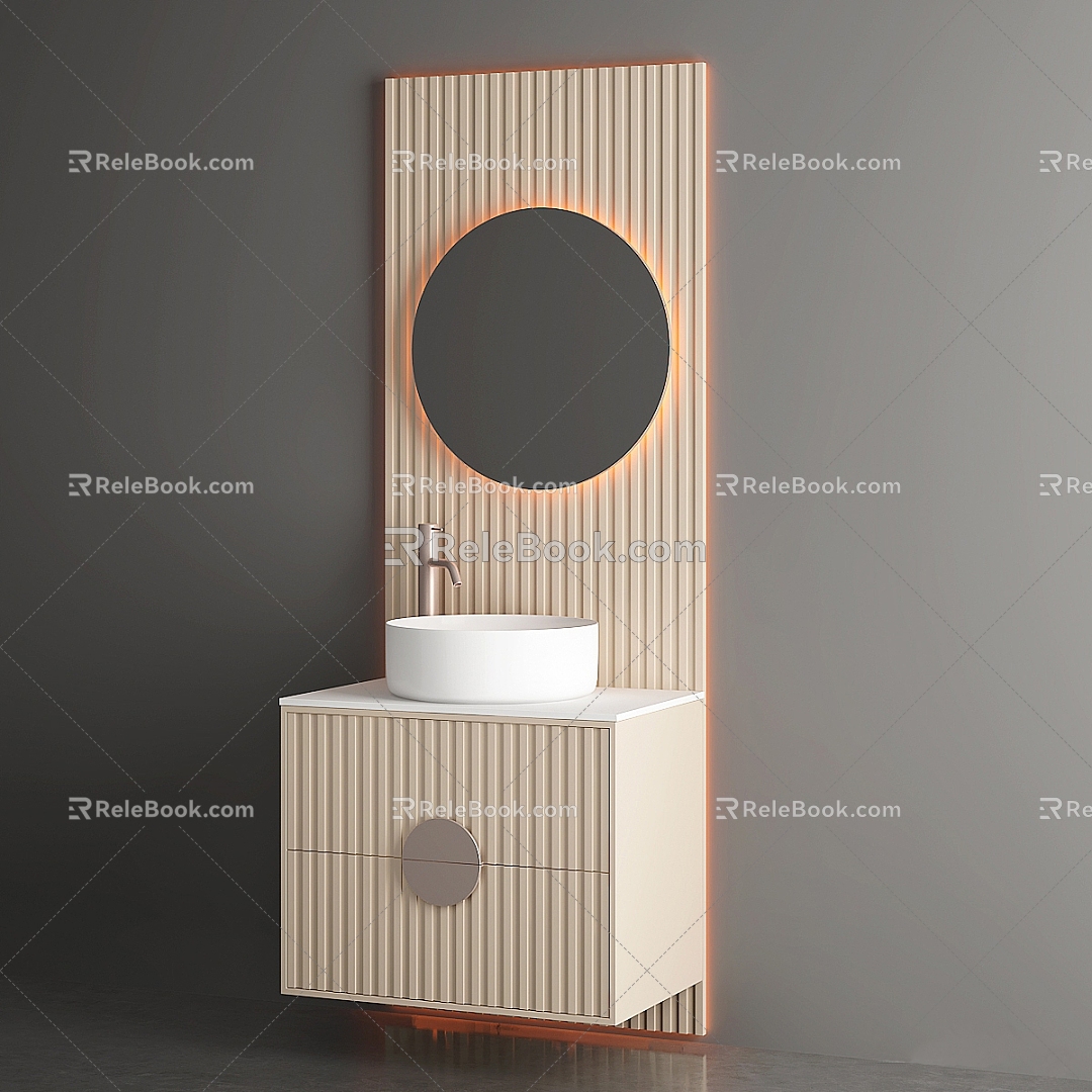 Modern simple basin cabinet 3d model