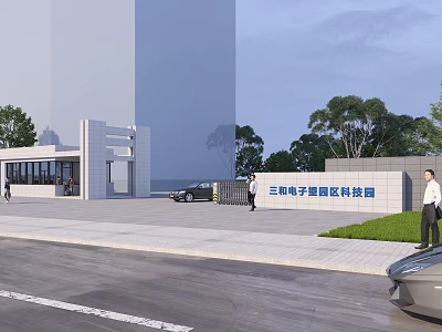 Modern Gate Guard Perspective 3d model