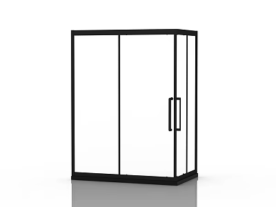 Modern Black Framed Glass Shower Sauna Cabin With Sliding Door Design 3d model