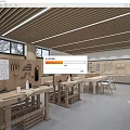Woodworking Classroom Manual Classroom Woodworking Table Manual Table Labor Classroom 3d model