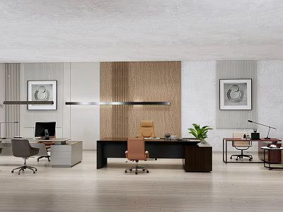 Modern office desk and chair office desk and chair combination 3d model