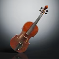 Classic Wooden Violin With Brown Finish And F-Holes On Black Background