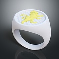 Modern Ring Lion Seal Ring Diamond Ring 3d model