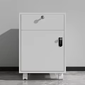 White Lockable Storage Cabinet With Drawer Electronic Lock And Sleek Design 3d model