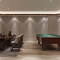 Traditional Chinese Hotel Mahjong Room Interior Design With Wooden Furniture And Decorative Paintings