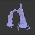 Natural Rock Arch Structure For Landscape Scene With Weathered Stone And Small Grasses