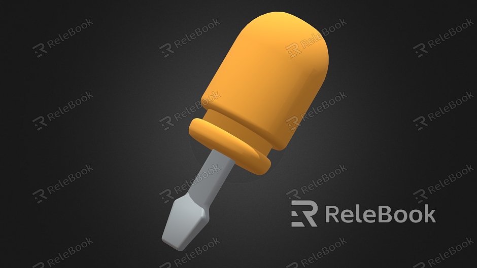 Low Poly Screwdriver Screwdriver Tools Cartoon Screwdriver Hardware Cartoon Tools model