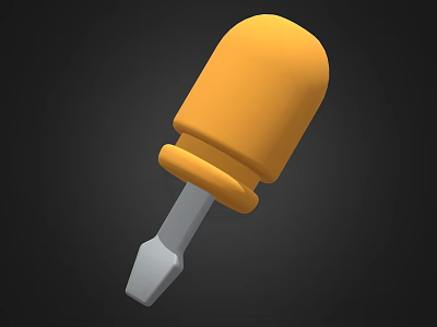 Industrial Equipment Yellow Screwdriver With Metal Shaft And Durable Grip Design 3d model