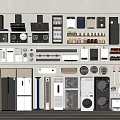 Diverse Collection of Household Appliances Showcasing Refrigerators Washers Microwaves And Air Conditioners