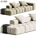 Modern Stylish Two Seater Sofa With Tufted Padded Design Decorative Pillows And Side Table