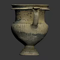 Ancient Greek Ceramic Vase With Two Handles And Floral Decorative Patterns