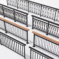 Various Styles Black Metal Fences With Patterned Rails And Wooden Top Strips For Outdoor Use