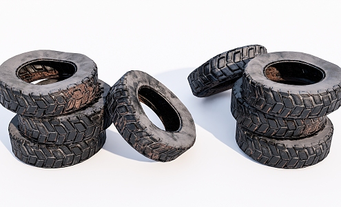 Modern tires Broken tires 3d model